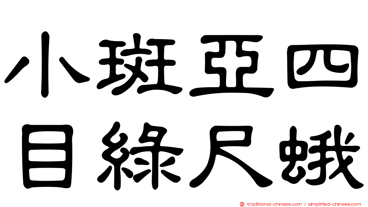 小斑亞四目綠尺蛾