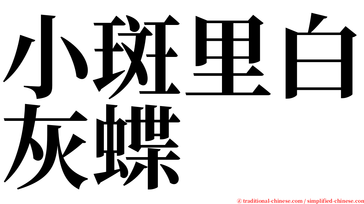 小斑里白灰蝶 serif font