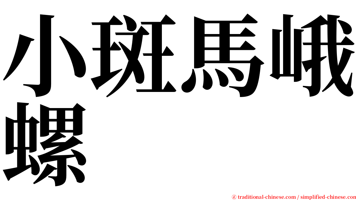 小斑馬峨螺 serif font