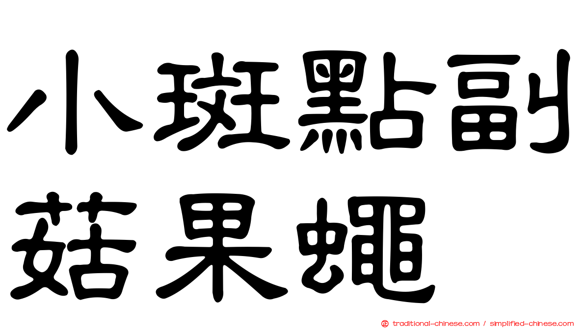 小斑點副菇果蠅