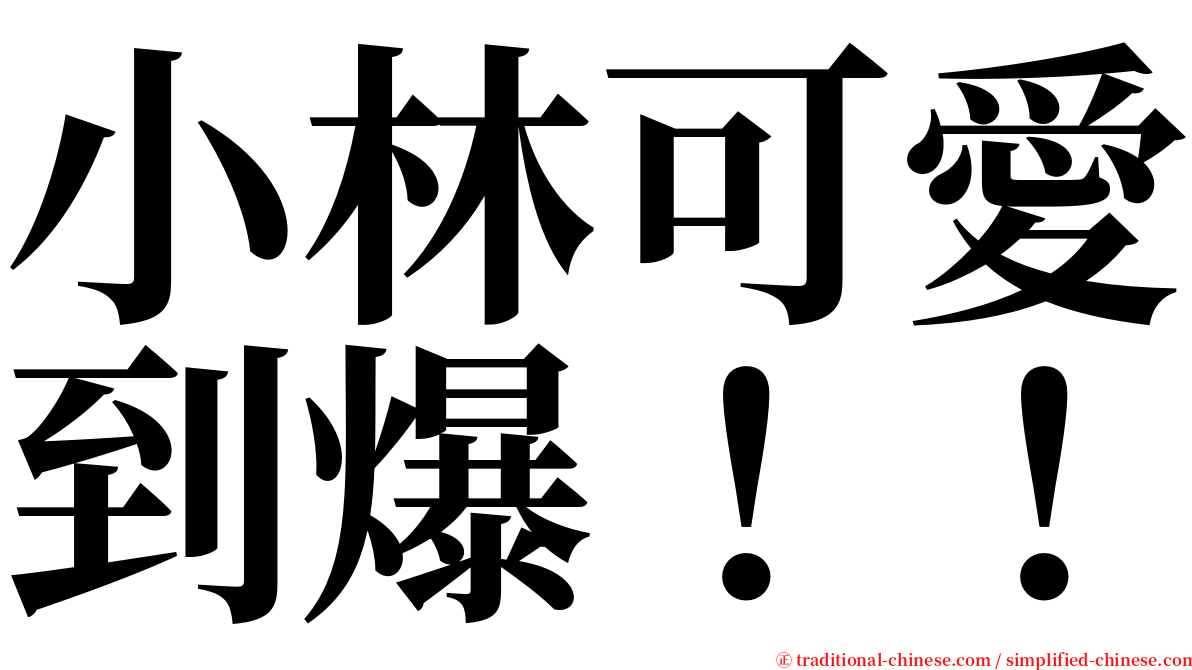 小林可愛到爆！！ serif font