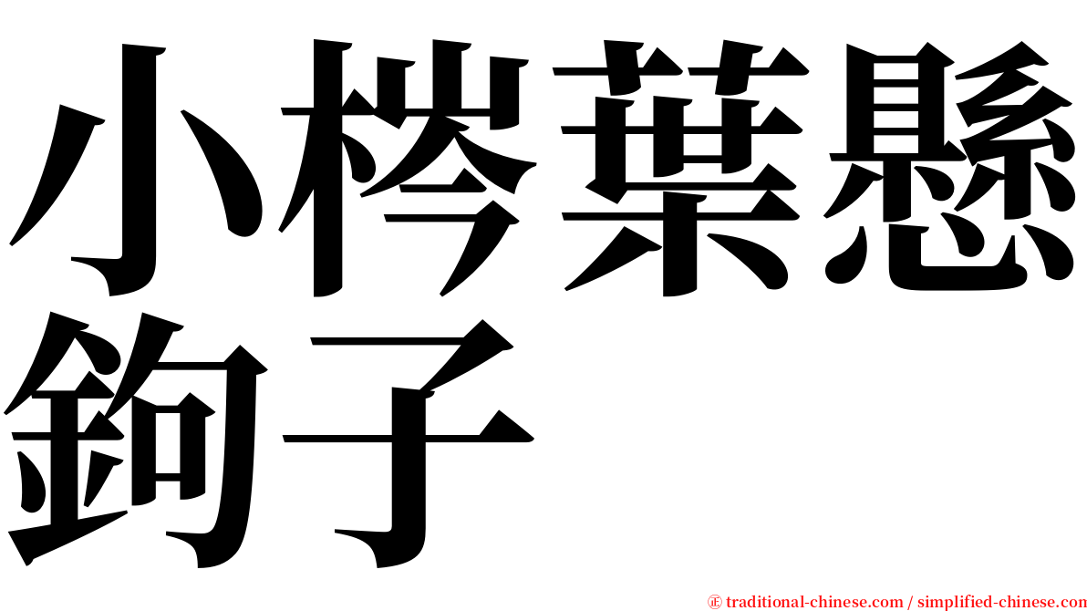 小梣葉懸鉤子 serif font