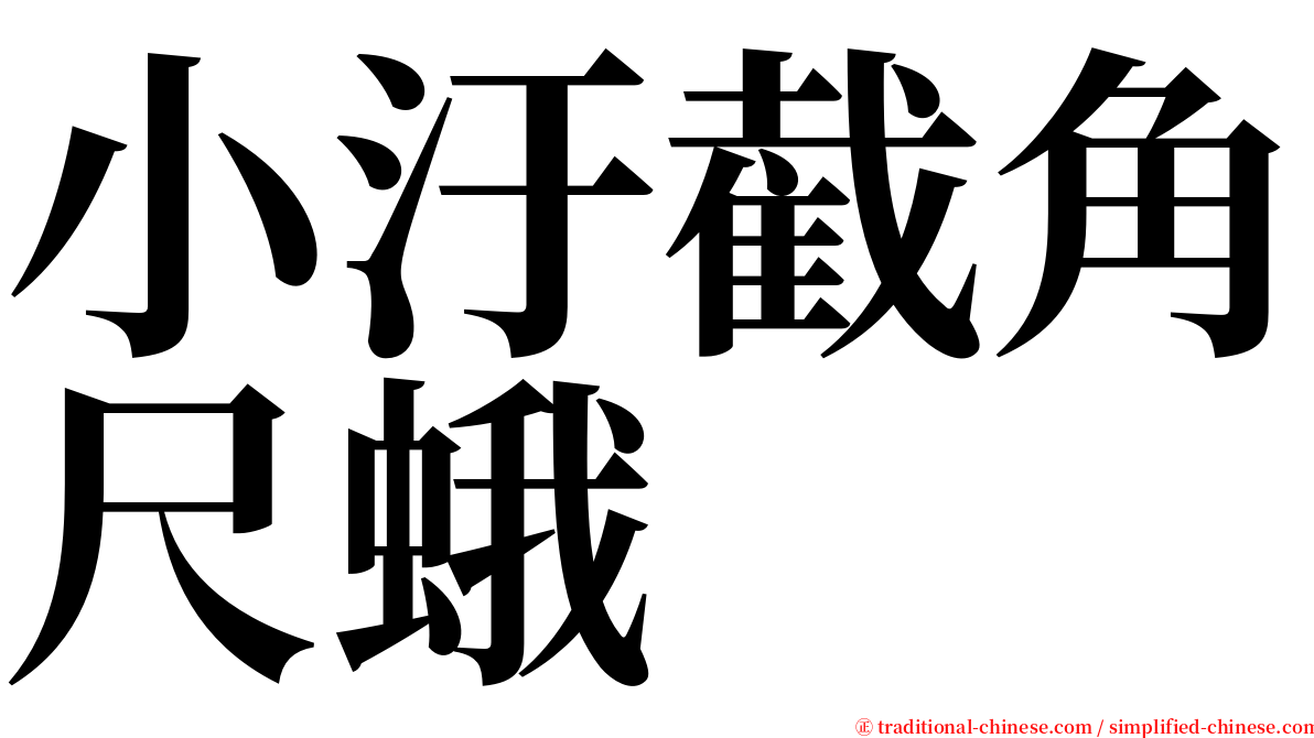小汙截角尺蛾 serif font
