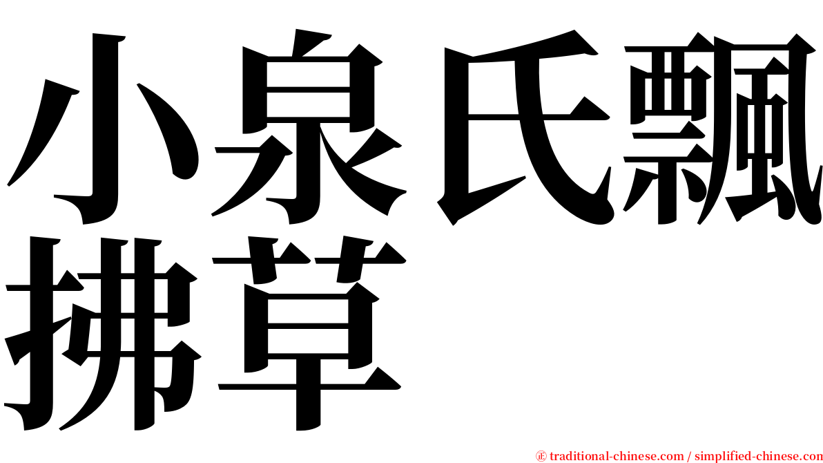 小泉氏飄拂草 serif font