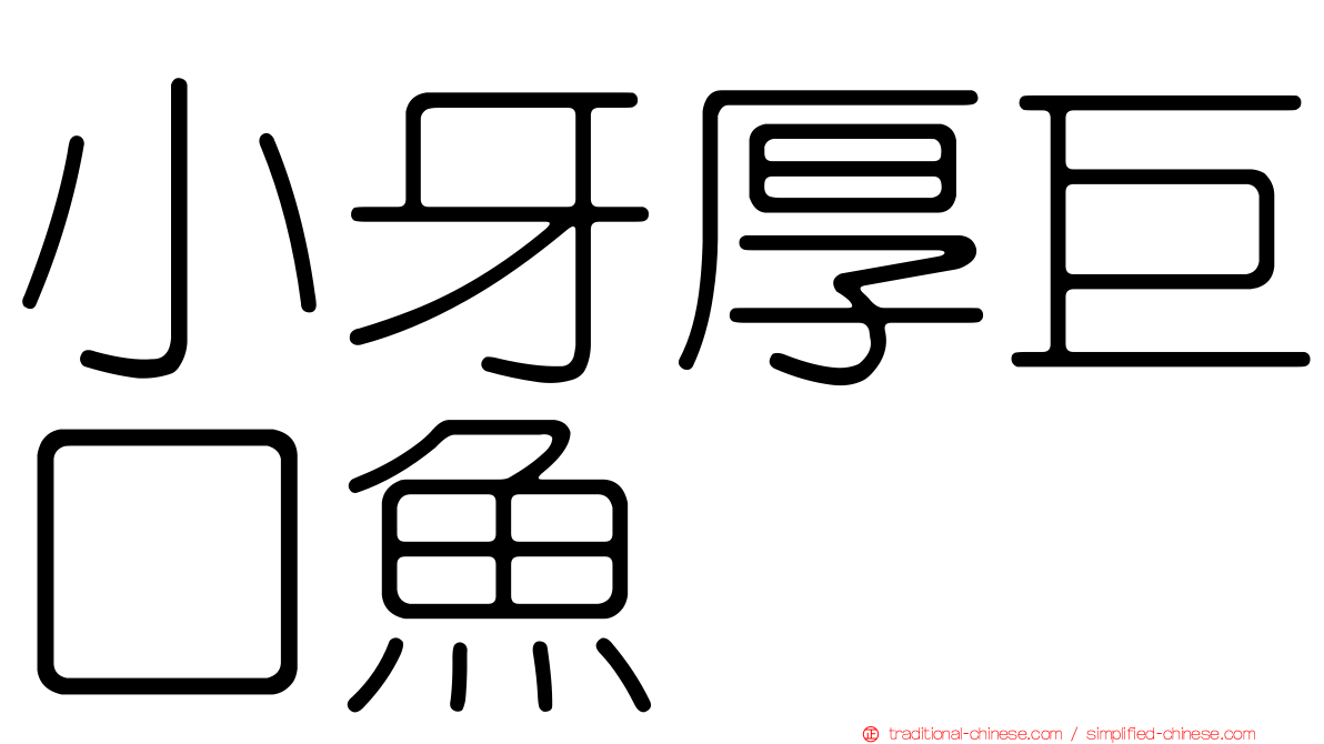 小牙厚巨口魚