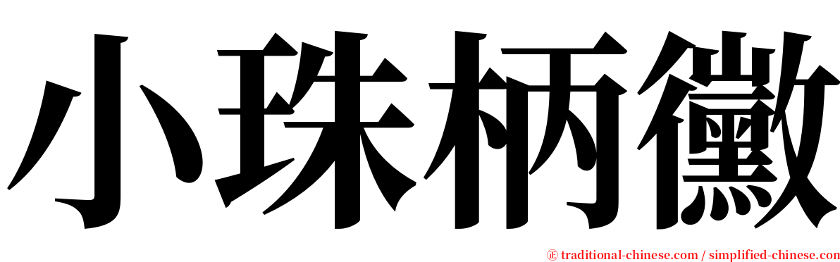 小珠柄黴 serif font