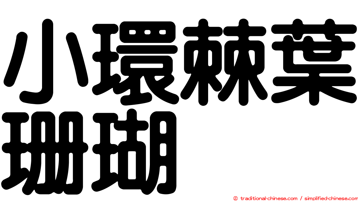 小環棘葉珊瑚