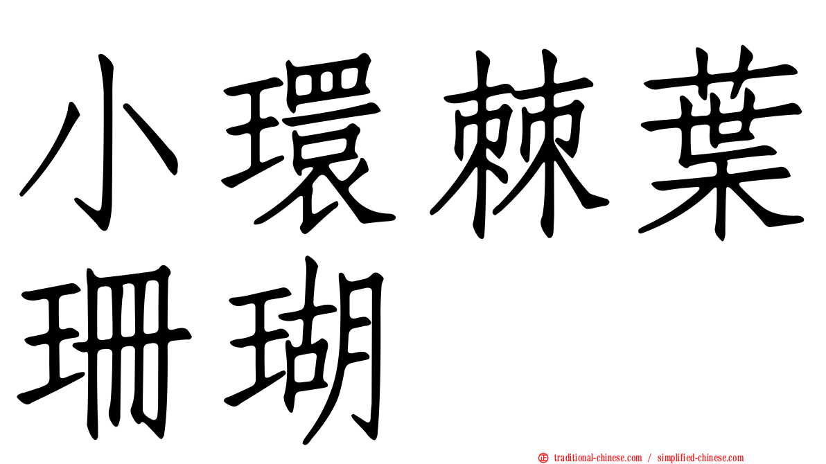 小環棘葉珊瑚