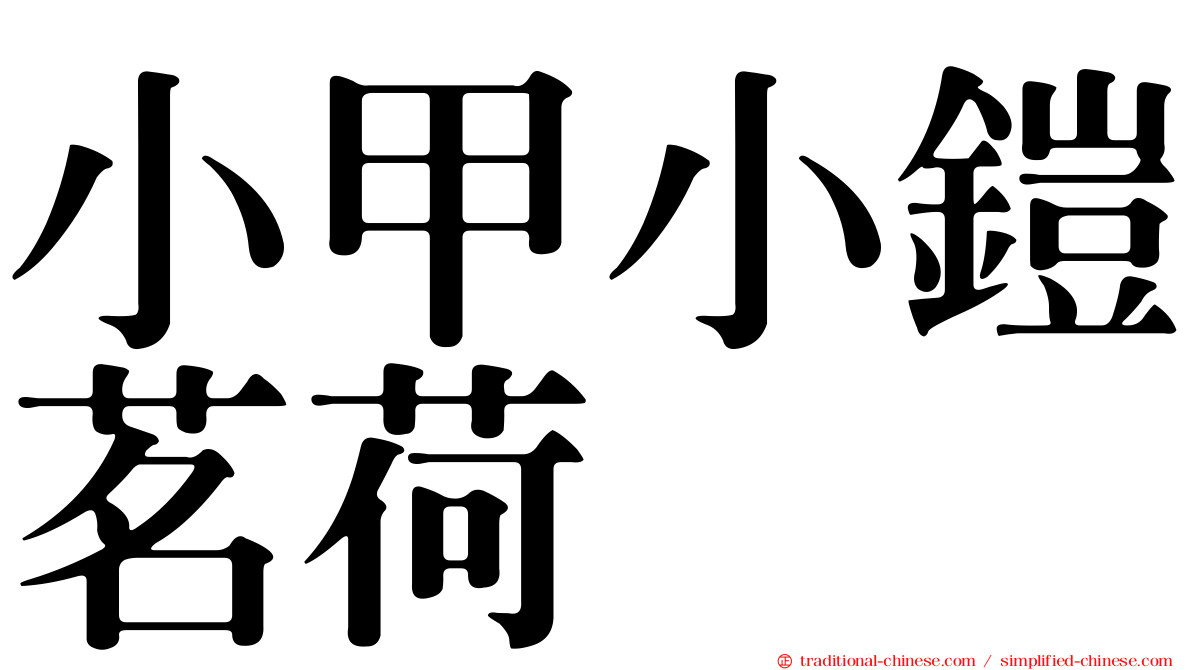 小甲小鎧茗荷