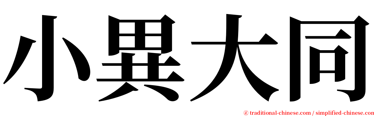 小異大同 serif font