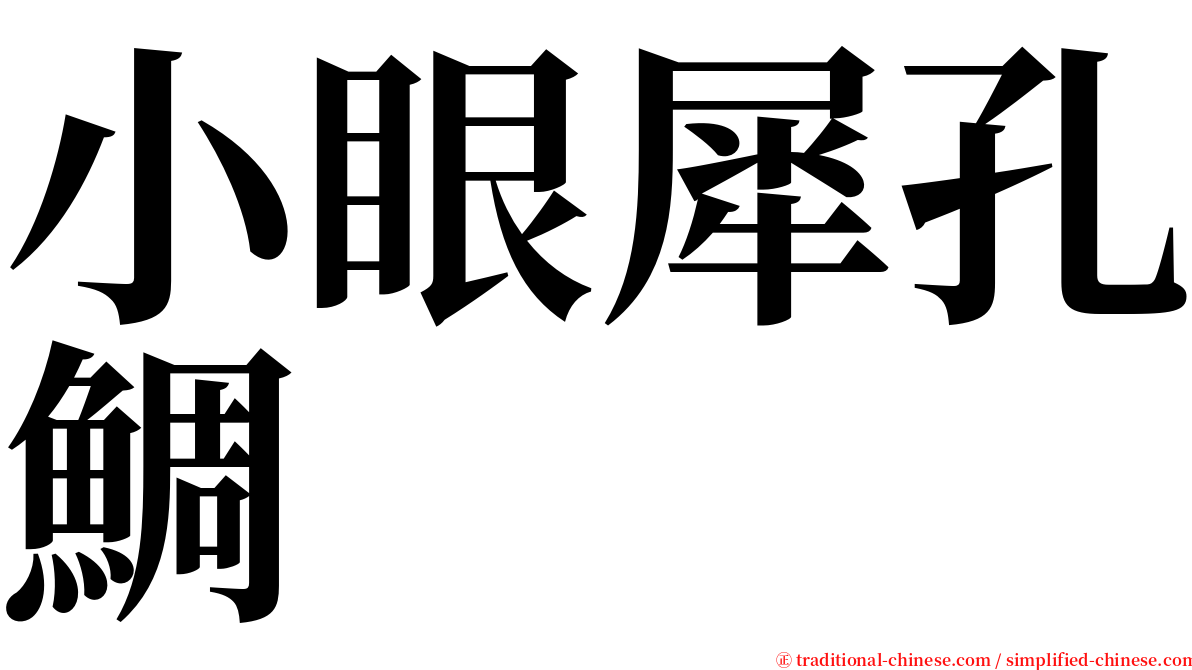 小眼犀孔鯛 serif font