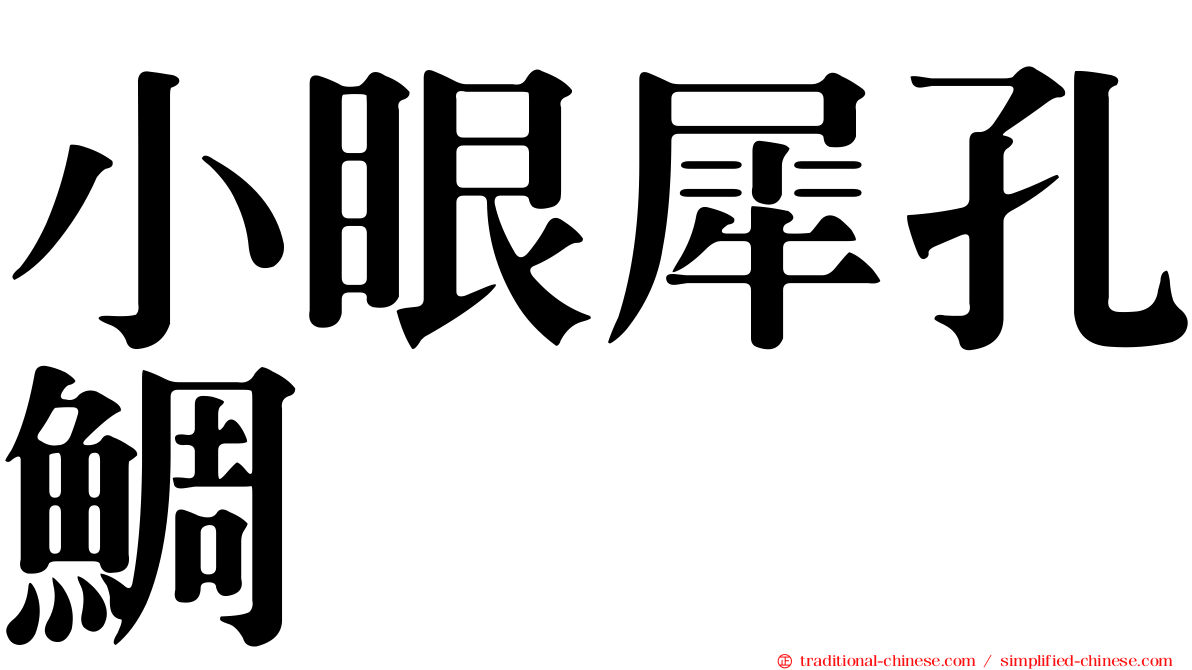 小眼犀孔鯛
