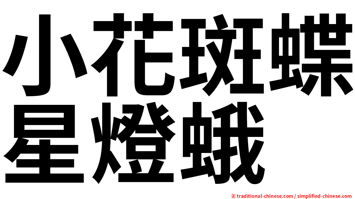 小花斑蝶星燈蛾