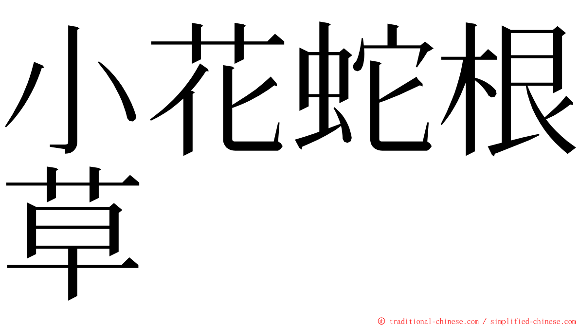 小花蛇根草 ming font