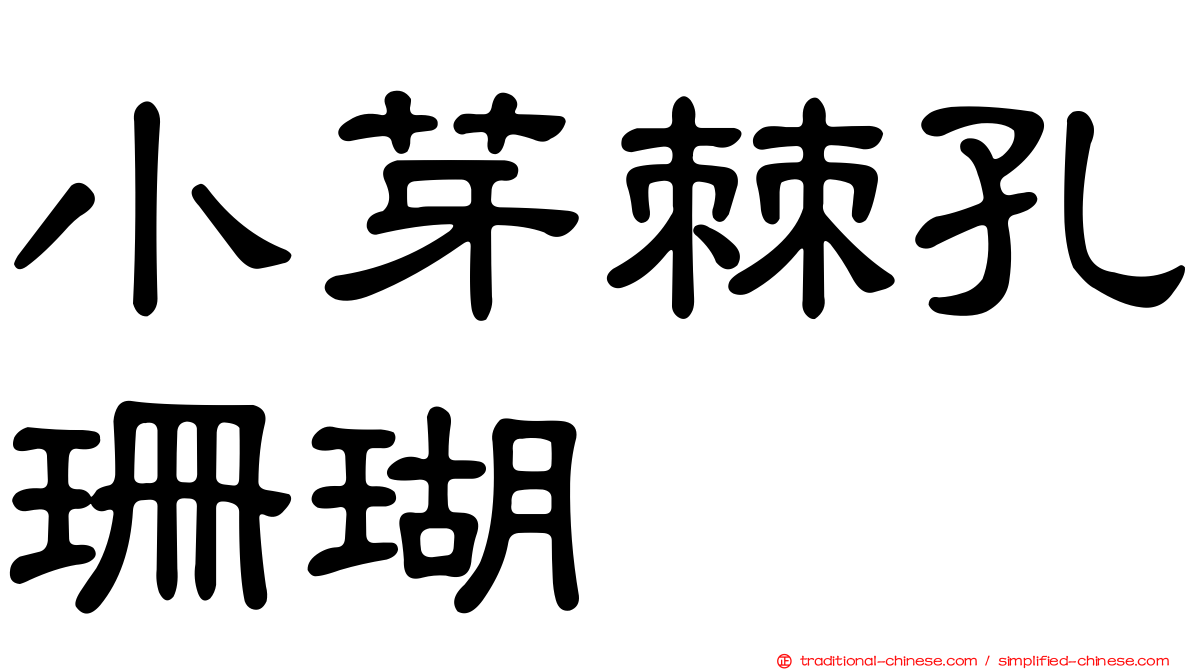 小芽棘孔珊瑚