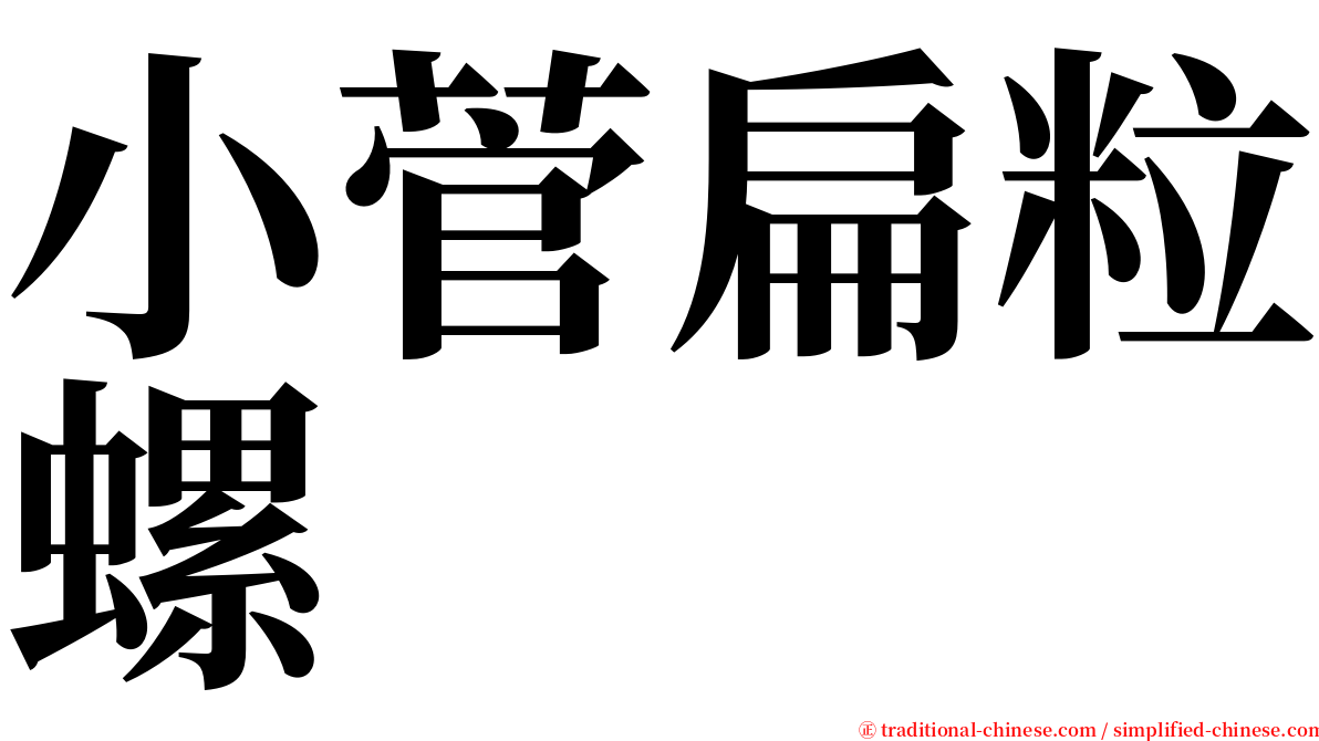 小菅扁粒螺 serif font