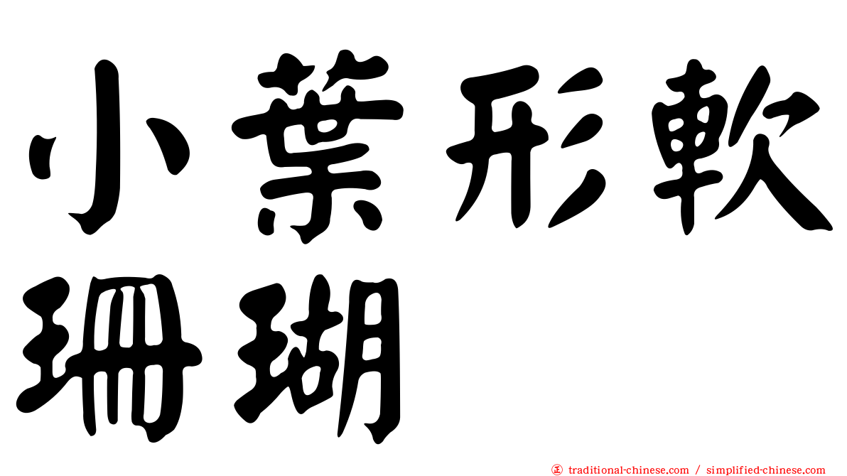 小葉形軟珊瑚