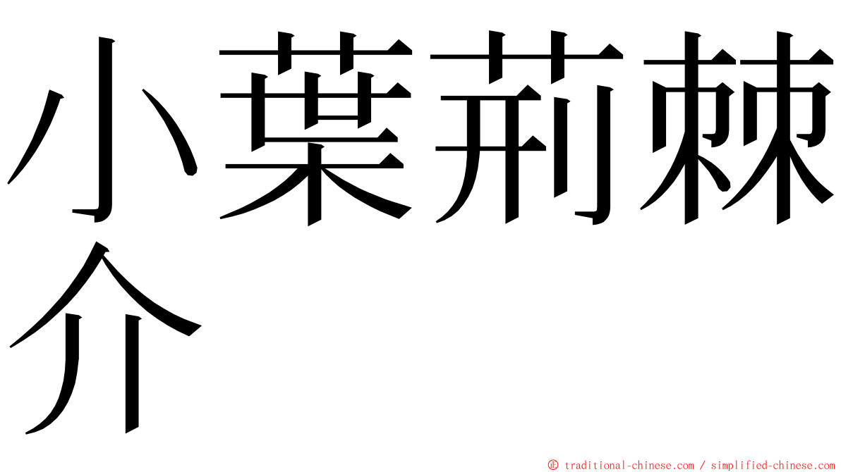 小葉荊棘介 ming font