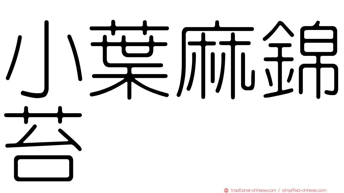 小葉麻錦苔