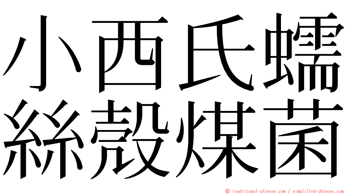 小西氏蠕絲殼煤菌 ming font