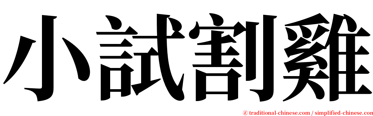 小試割雞 serif font