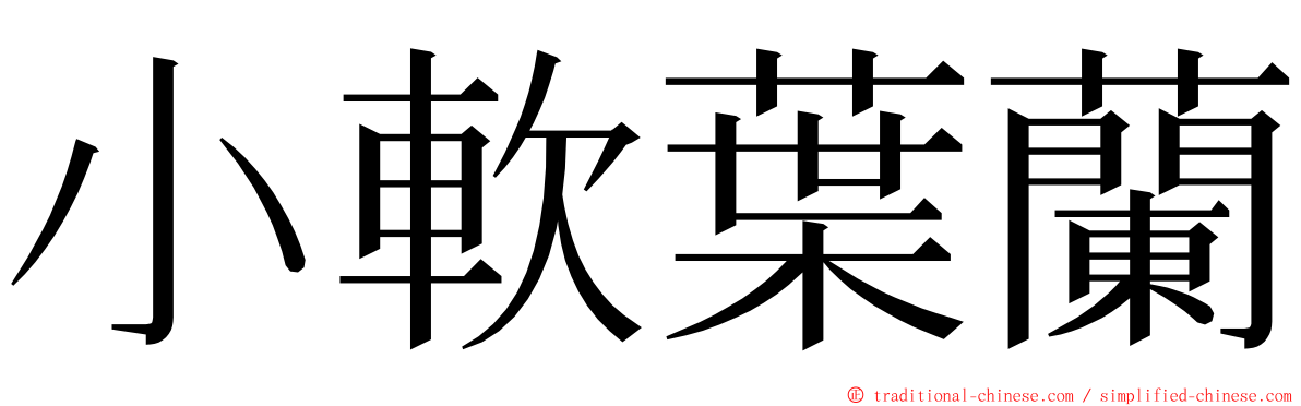 小軟葉蘭 ming font