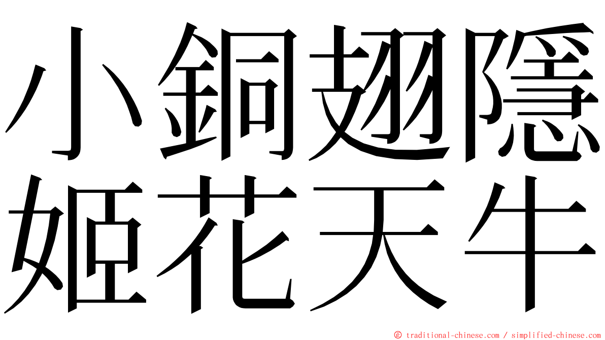 小銅翅隱姬花天牛 ming font