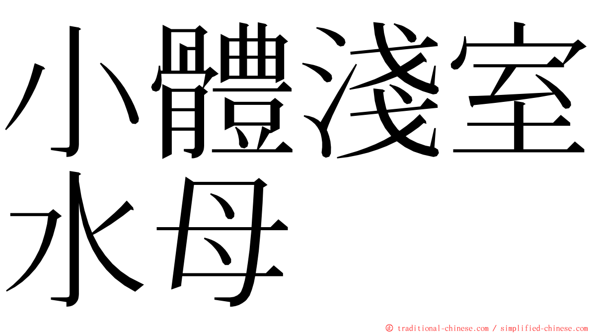 小體淺室水母 ming font