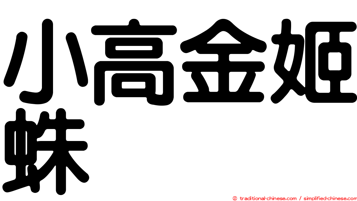 小高金姬蛛