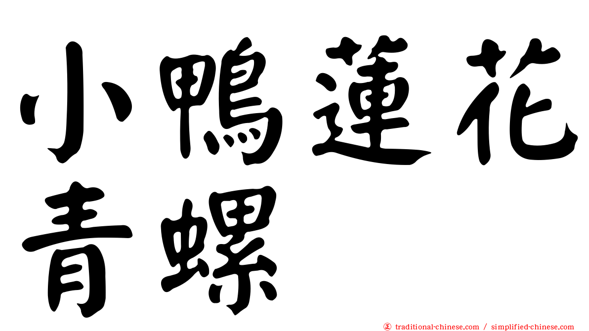 小鴨蓮花青螺
