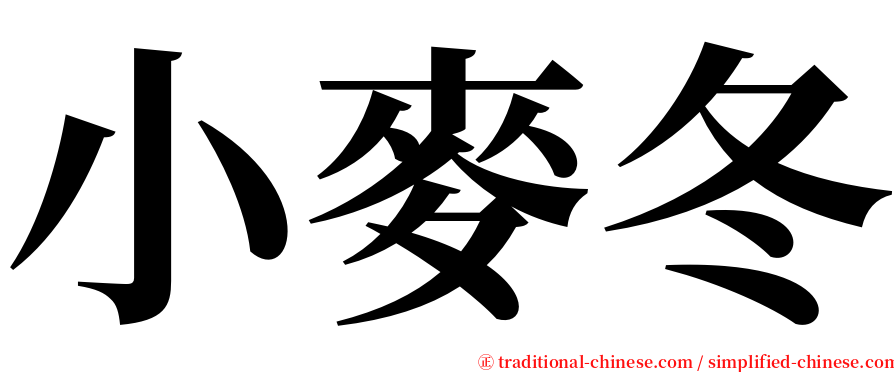 小麥冬 serif font