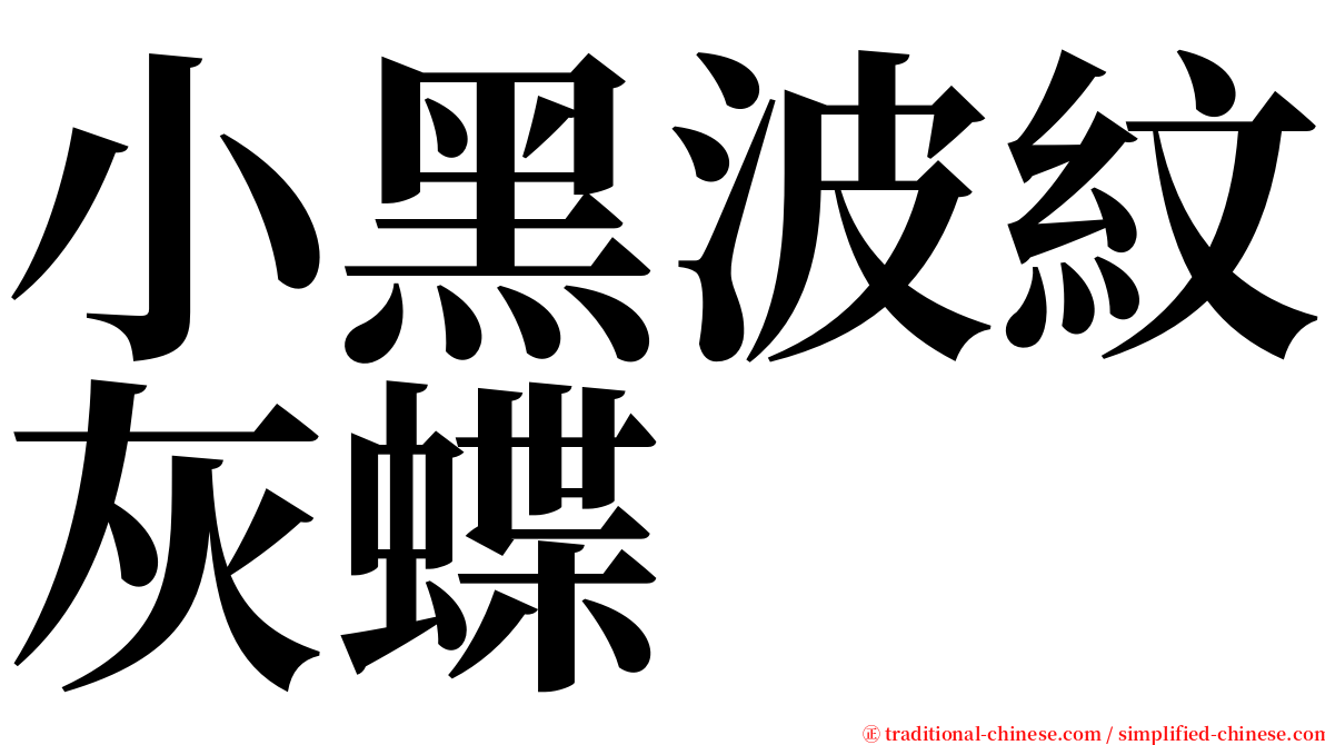 小黑波紋灰蝶 serif font