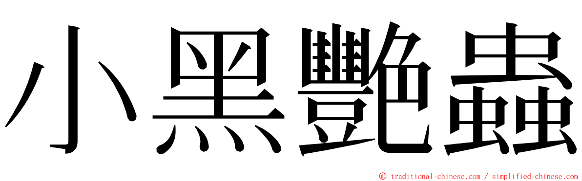 小黑艷蟲 ming font