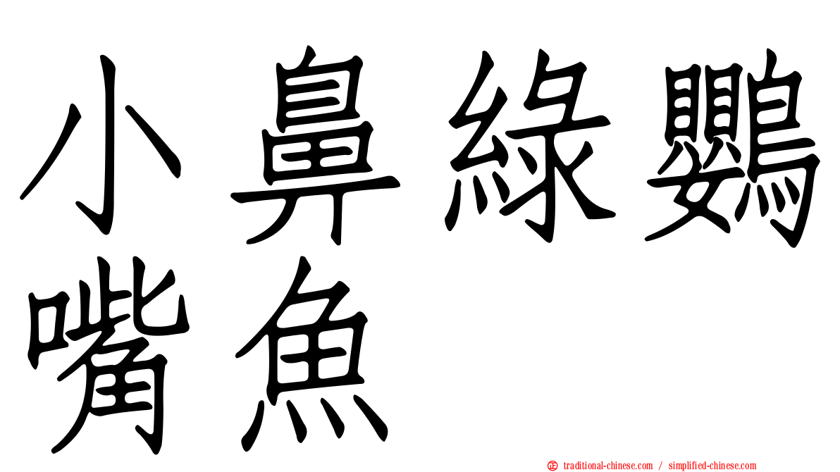 小鼻綠鸚嘴魚