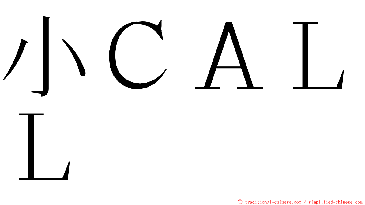 小ＣＡＬＬ ming font