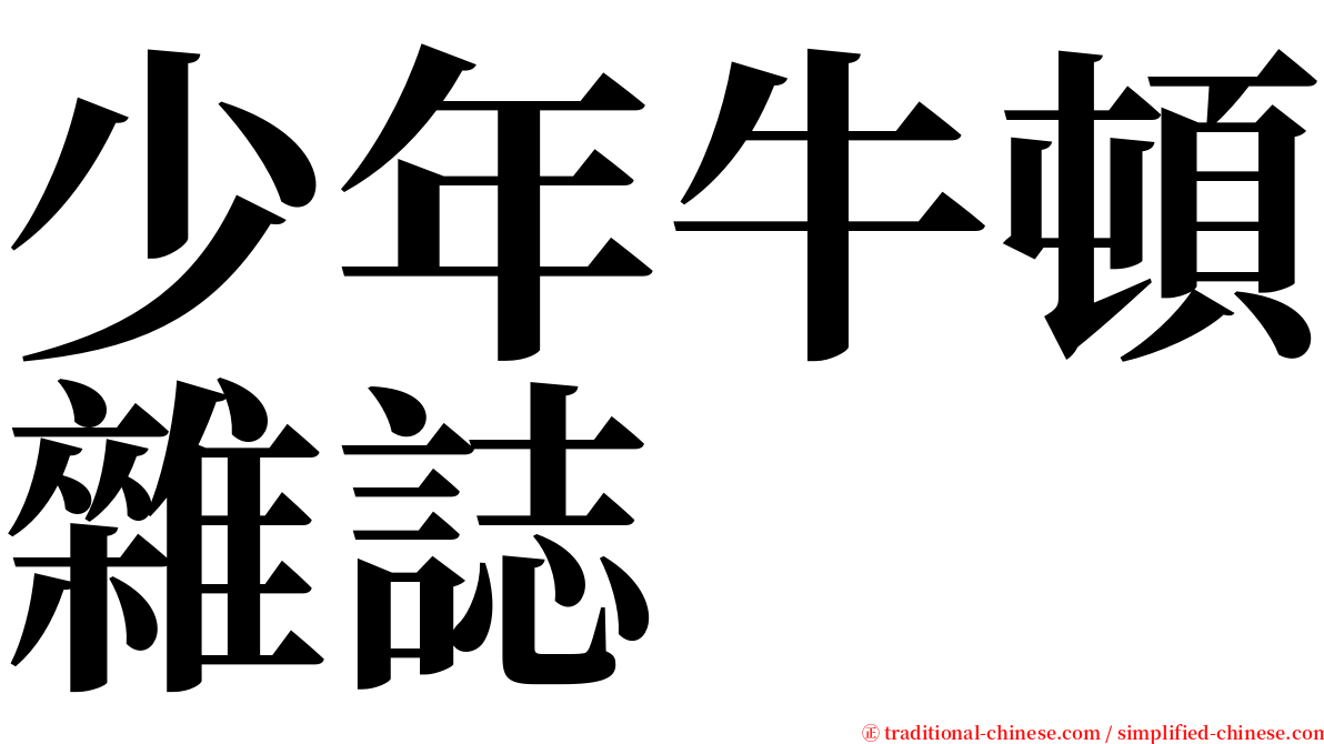 少年牛頓雜誌 serif font