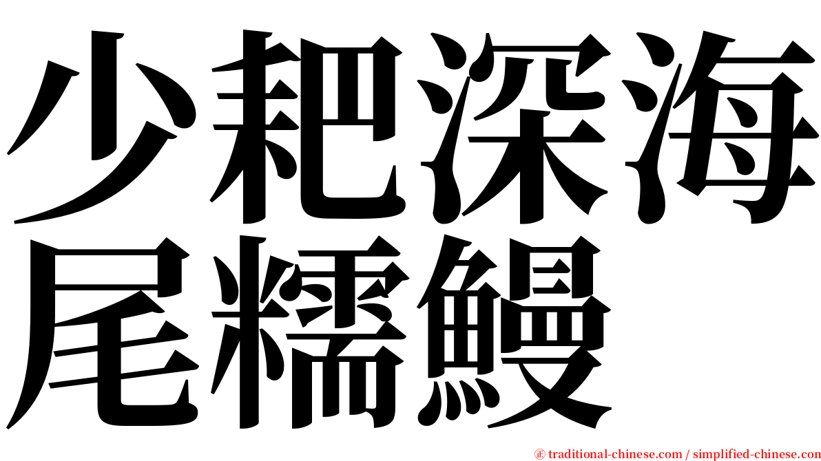 少耙深海尾糯鰻 serif font