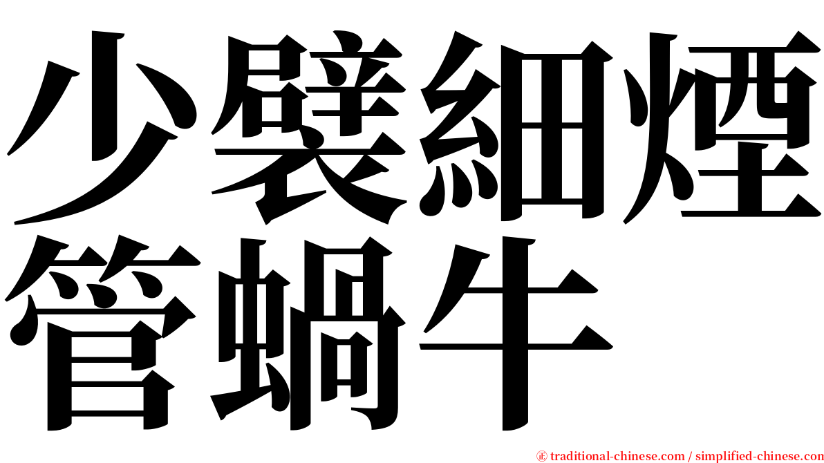 少襞細煙管蝸牛 serif font