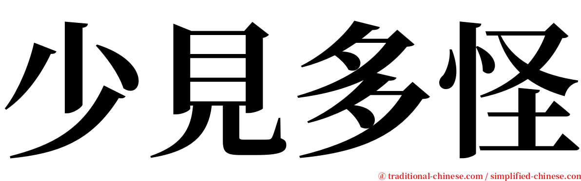 少見多怪 serif font
