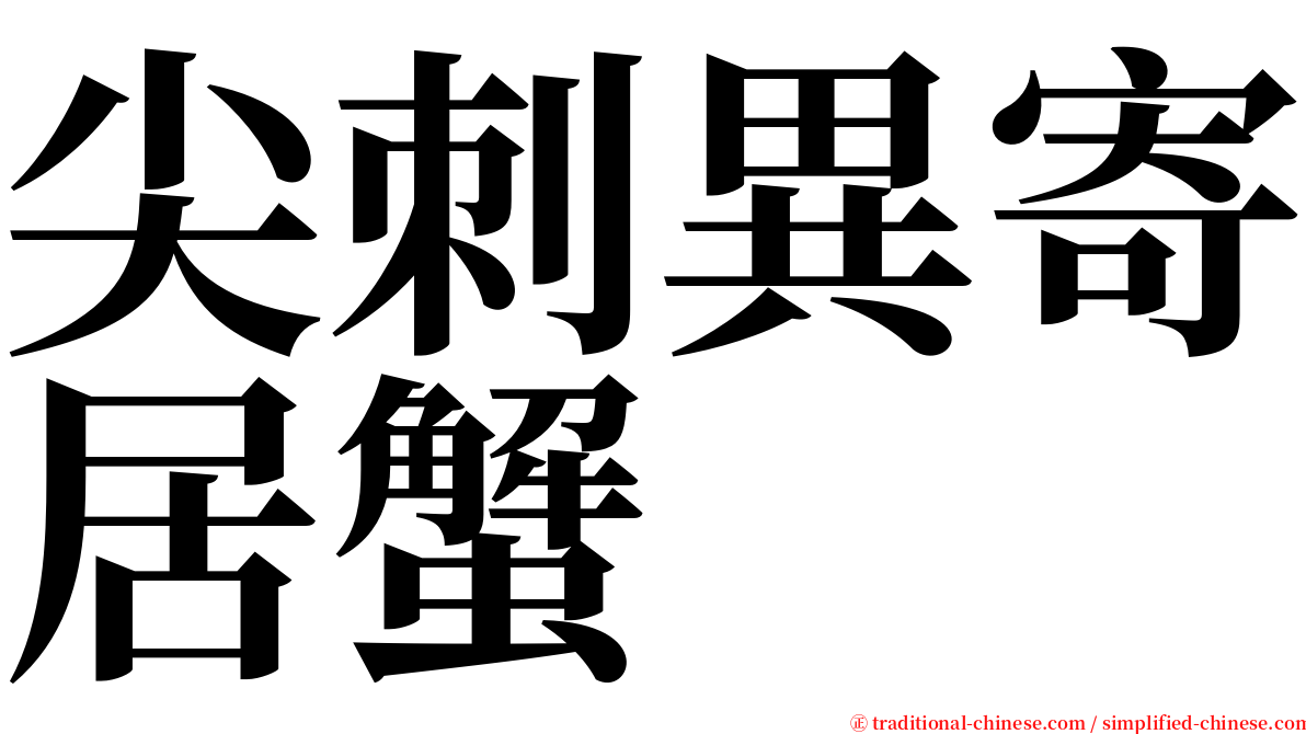 尖刺異寄居蟹 serif font