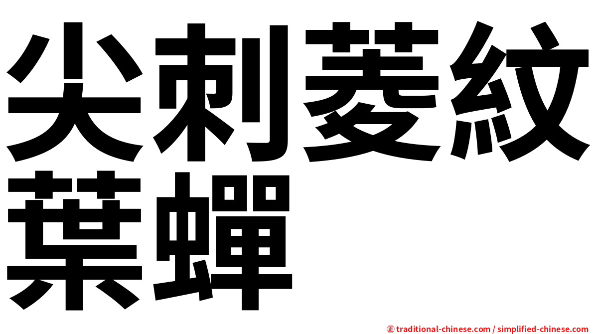尖刺菱紋葉蟬