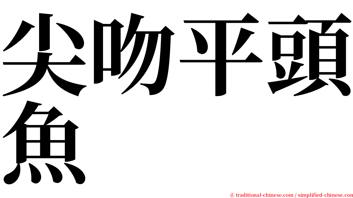 尖吻平頭魚 serif font