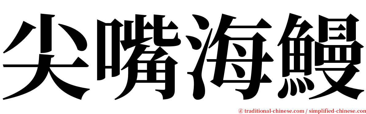 尖嘴海鰻 serif font