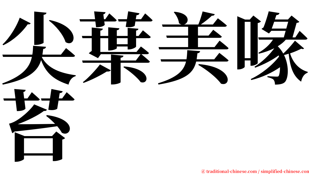 尖葉美喙苔 serif font