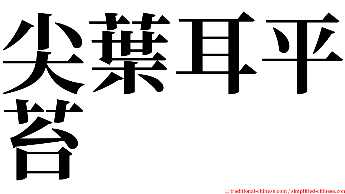 尖葉耳平苔 serif font