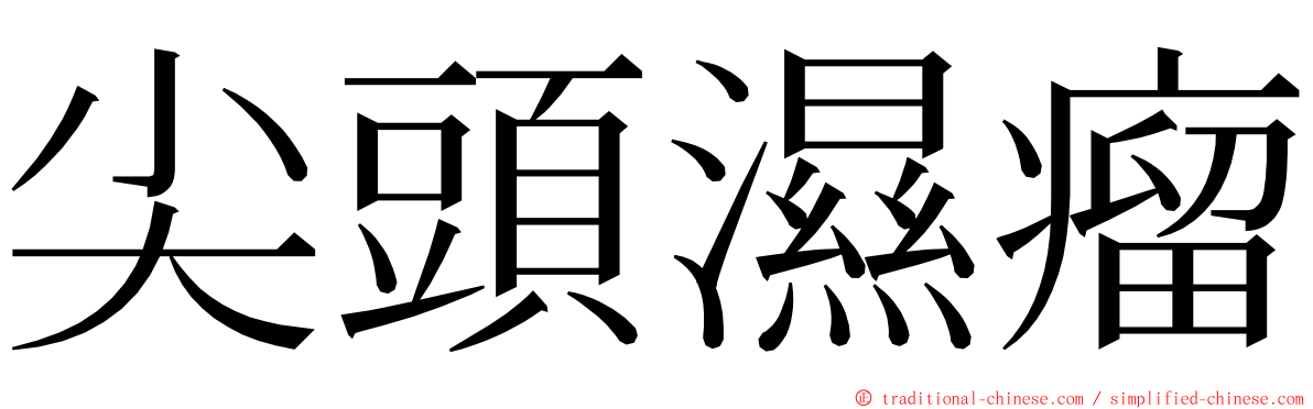 尖頭濕瘤 ming font