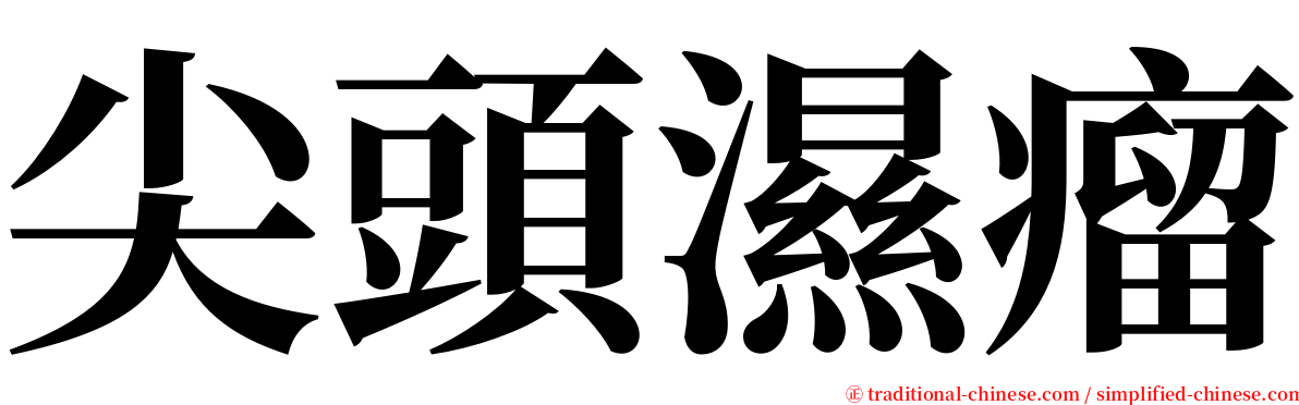 尖頭濕瘤 serif font