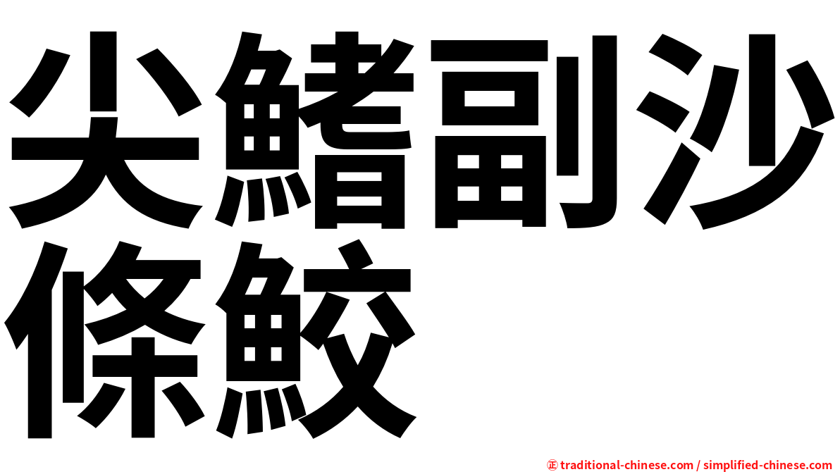 尖鰭副沙條鮫