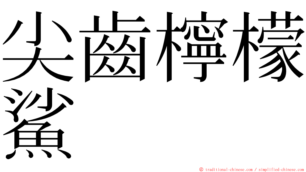 尖齒檸檬鯊 ming font