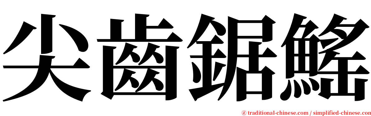 尖齒鋸鰩 serif font
